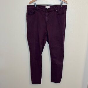 Halogen Purple Mid-Rise Skinny Plus Size Jeans